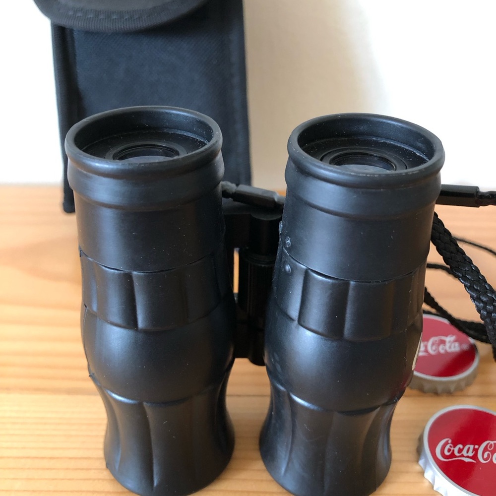 Coca Cola Black Bottle-Shaped Binoculars w/Black Holster Carrying Case - Picture 9 of 11